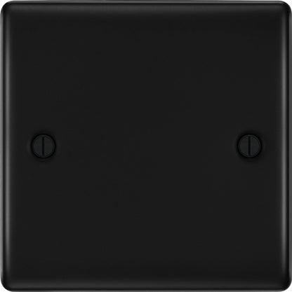 BG Single Blank Plate Matt Black