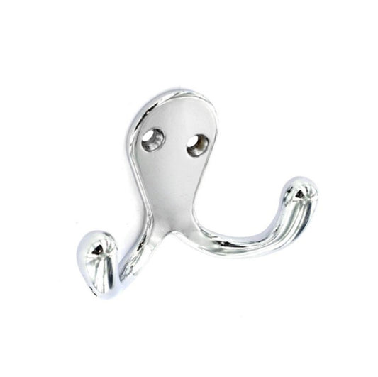 Securit Double Robe Hooks (2) CP 70mm