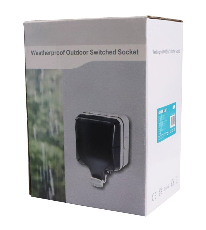Securlec Single Outdoor Weatherproof Switched 1 Gang Socket With USB-A & USB-C