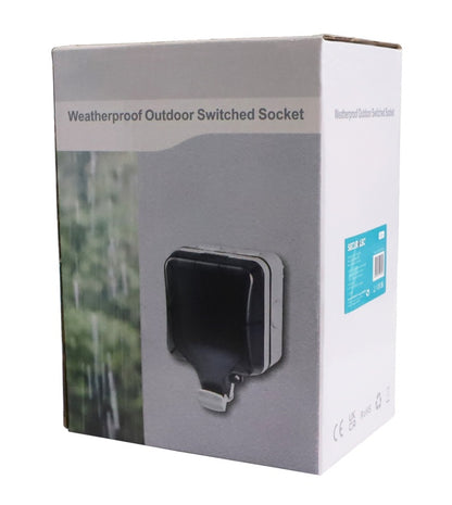 Securlec Single Outdoor Weatherproof Switched 1 Gang Socket With USB-A & USB-C