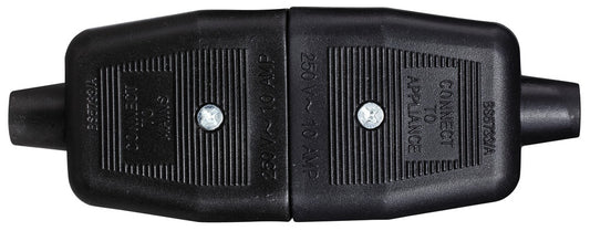 Masterplug 2 x 10 Amp 2 Pin Heavy Duty Reversible Connector Black
