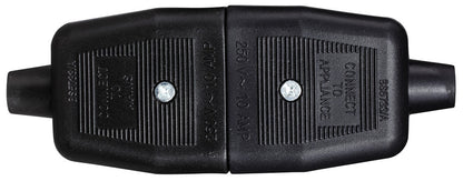 Masterplug 2 x 10 Amp 2 Pin Heavy Duty Reversible Connector Black