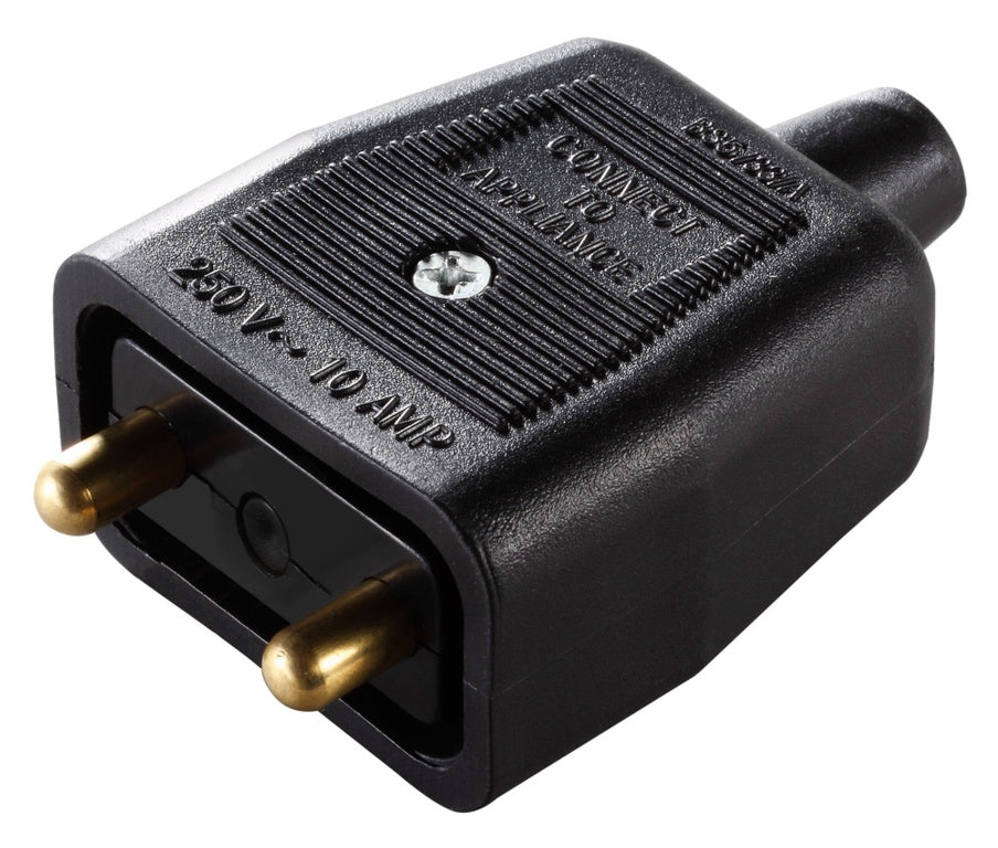 Masterplug 2 x 10 Amp 2 Pin Heavy Duty Reversible Connector Black