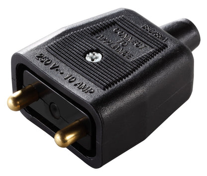 Masterplug 2 x 10 Amp 2 Pin Heavy Duty Reversible Connector Black
