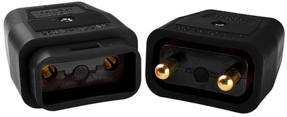 Masterplug 2 x 10 Amp 2 Pin Heavy Duty Reversible Connector Black
