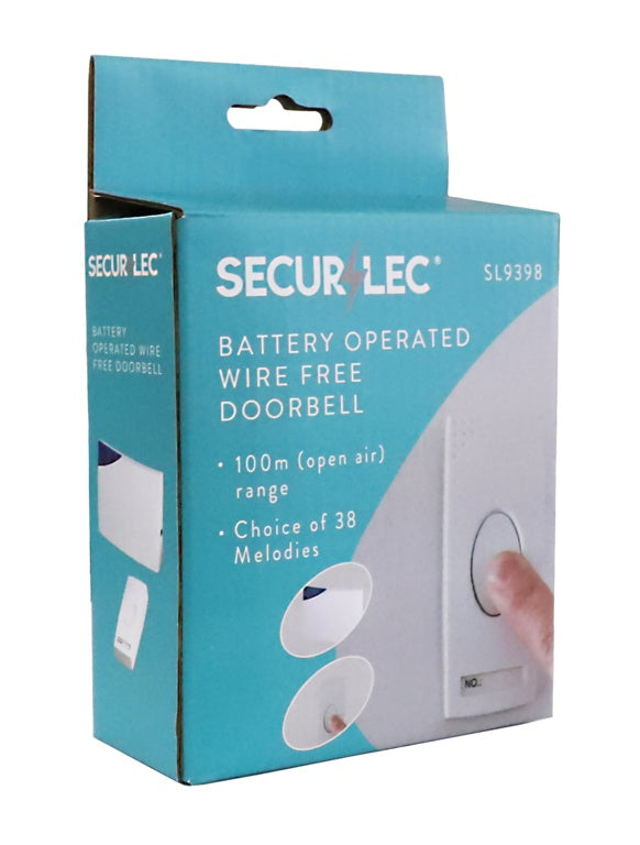 Battery Operated Wirefree Door Bell & 1 Chime