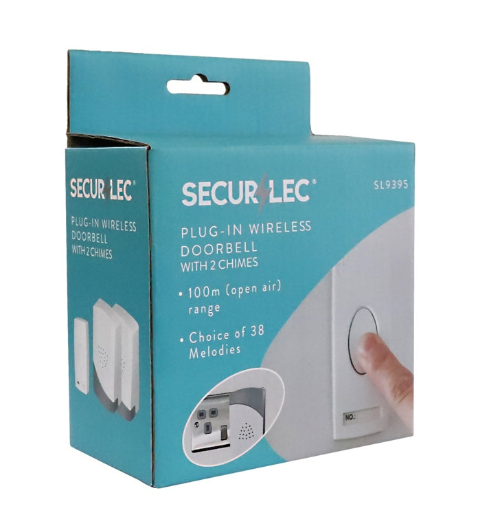 Plug-In Wireless Doorbell & 2 Chimes