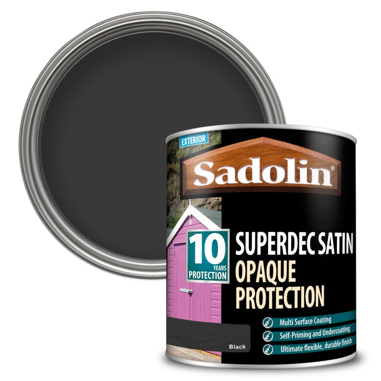 Sadolin Superdec Satin Black 1ltr