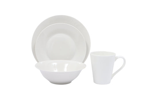 Basiks White Porcelain Dinner Set 16 Piece