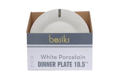 Basiks White Porcelain Dinner Plate