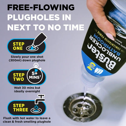 Buster Bathroom Plughole Unblocker 3 Dose
