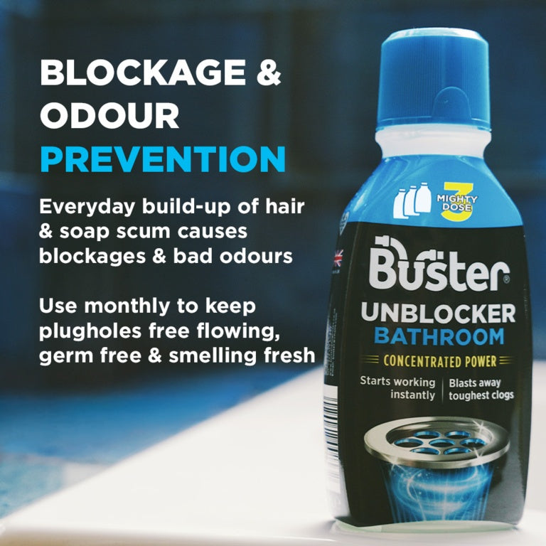 Buster Bathroom Plughole Unblocker 3 Dose