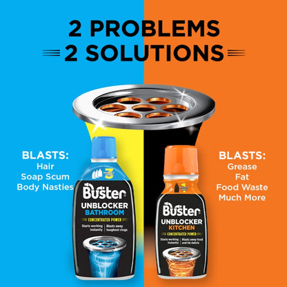 Buster Bathroom Plughole Unblocker 3 Dose