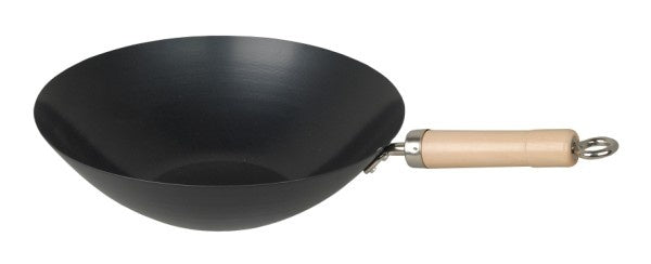 CookEveryday Carbon Steel Non Stick Wok With Wooden Handle