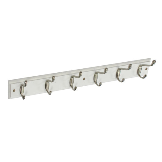 Securit White Hat & Coat Board 6 Satin Hooks