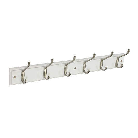 Securit White Hat & Coat Board 6 Satin Hooks