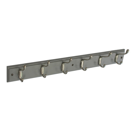 Securit Grey Hat & Coat Board 6 Satin Hooks