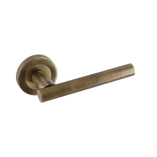 Smiths Architectural T Bar Lever On Rose Antique Brass