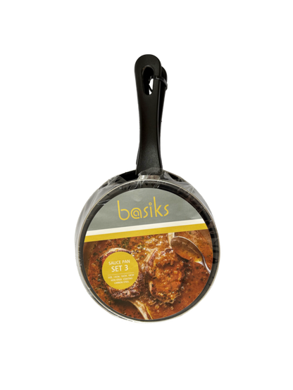 Basiks Carbon Steel Saucepan Set