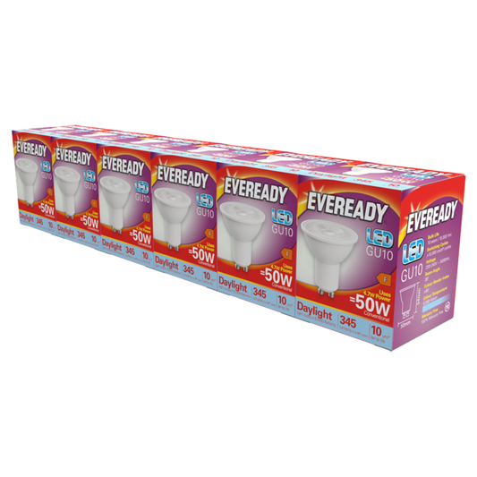 Eveready LED GU10 Pack 6 6500k/345lm