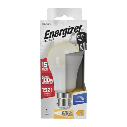 Energizer LED GLS B22 Dimmable 12.6w