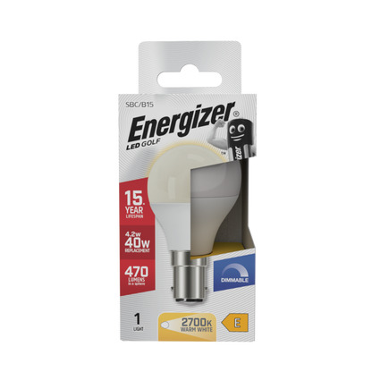Energizer LED Golf 470lm Opal B15 Dimmable