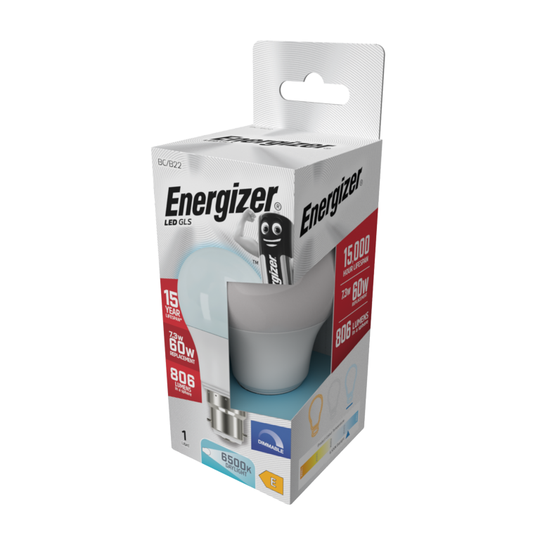 Energizer LED GLS B22 6500k Dimmable 7.3w