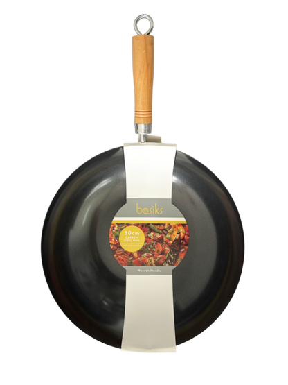Basiks Carbon Steel Wok + Wood Handle