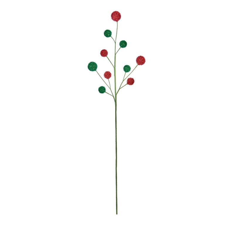Premier Red Green Pom Pom Stem 75cm