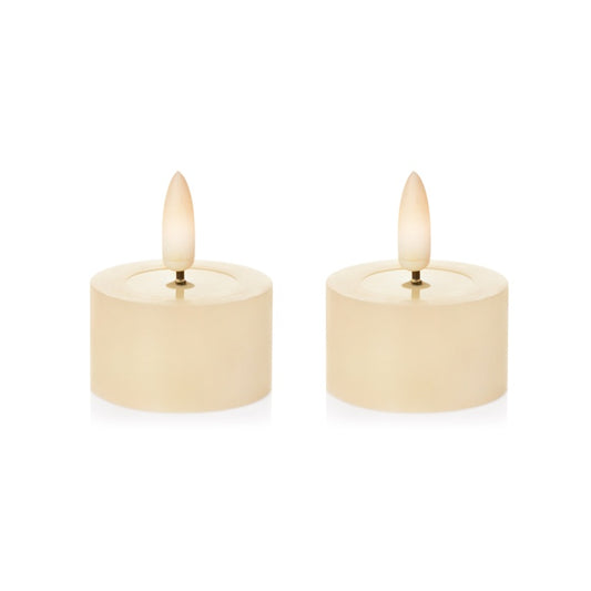 Premier Cream Flickabright Tealight Candle 2 Piece 4x3cm