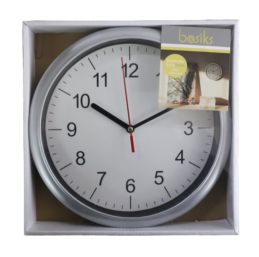Basiks 23cm Quartz Wall Clock