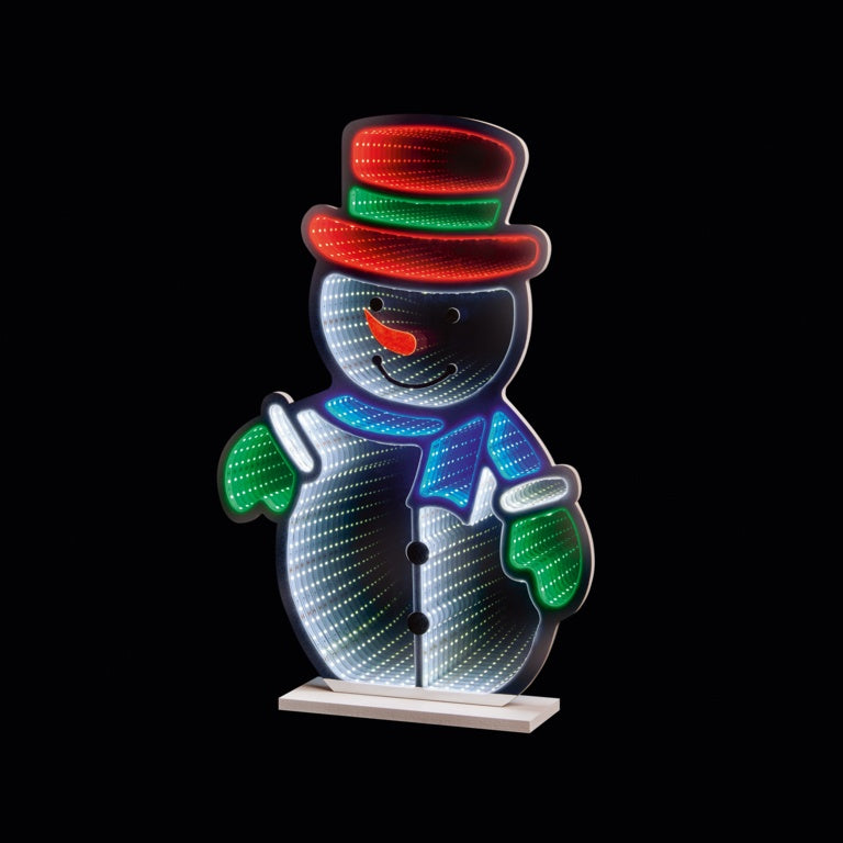 Premier Standing Snowman Infinity Mirror 60cm