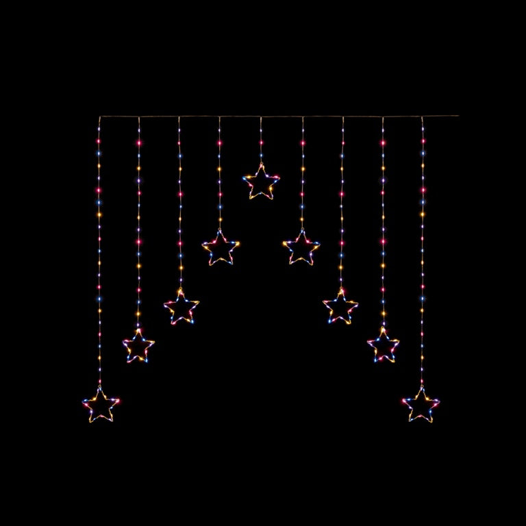 Premier FlexiBrights Star V Curtain 258 LEDs Rainbow 1.2m
