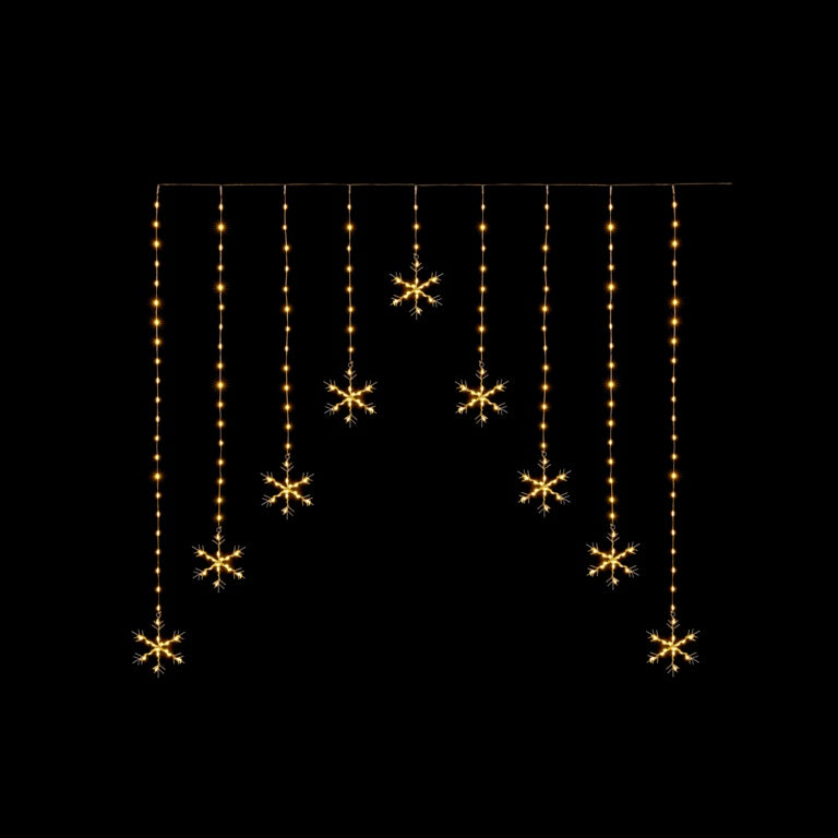 Premier FlexiBrights Snowflake V Curtain With 267 LEDs Warm White 1.2m