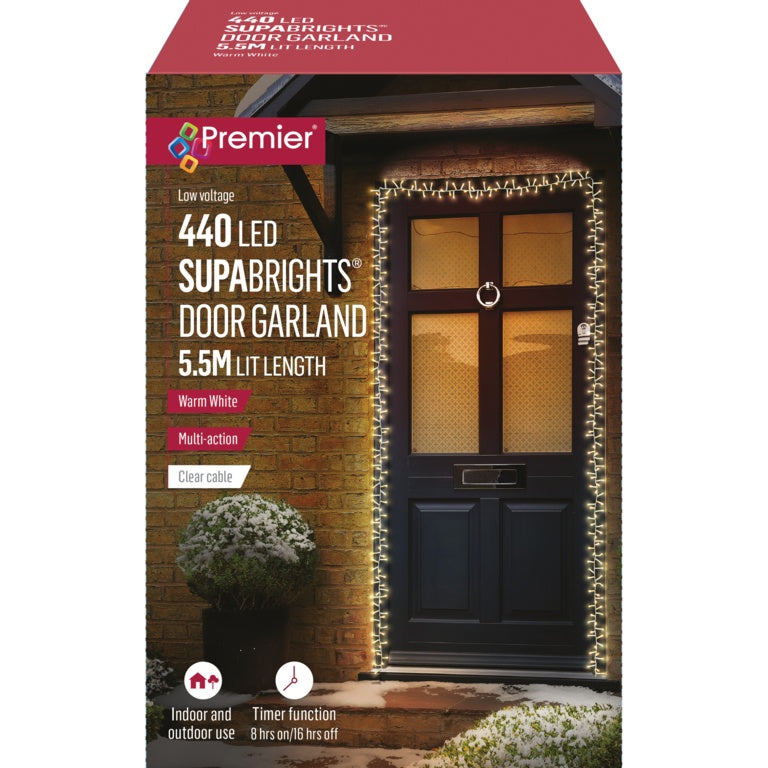 Premier SupaBrights Door Garland 440 LEDs 5.5m Warm White