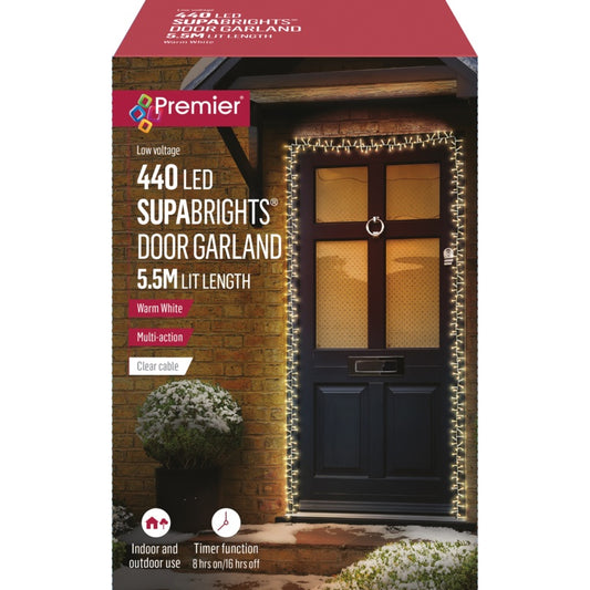 Premier SupaBrights Door Garland 440 LEDs 5.5m Warm White