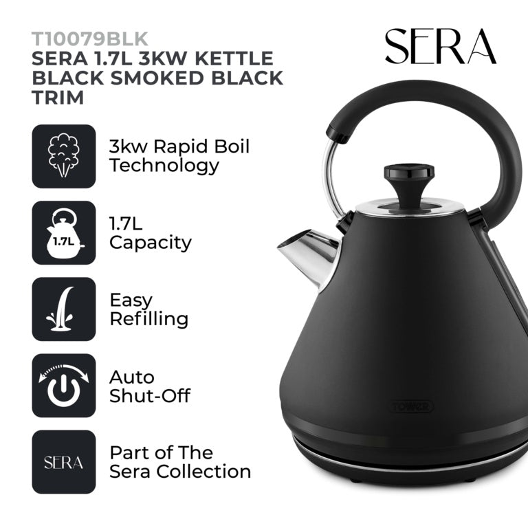 Tower Sera Black Kettle 3kw