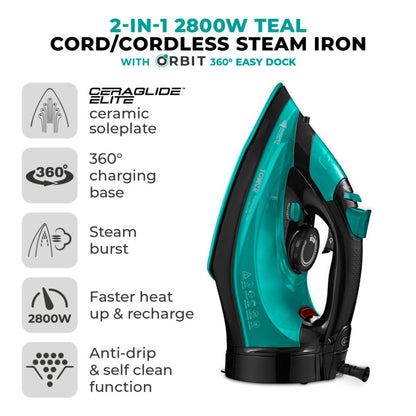 Tower Ceraglide Iron Cord /Cordless Teal