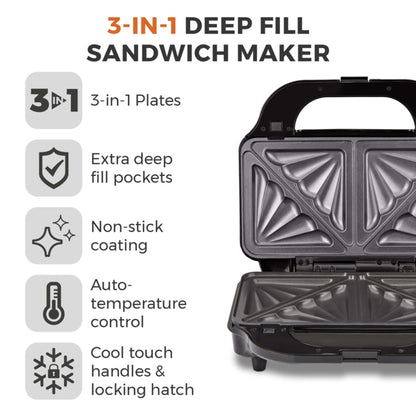 Tower 3 in 1 Deep Fill Sandwich Maker