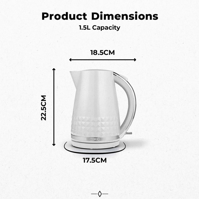 Tower Solataire White Kettle 3kw