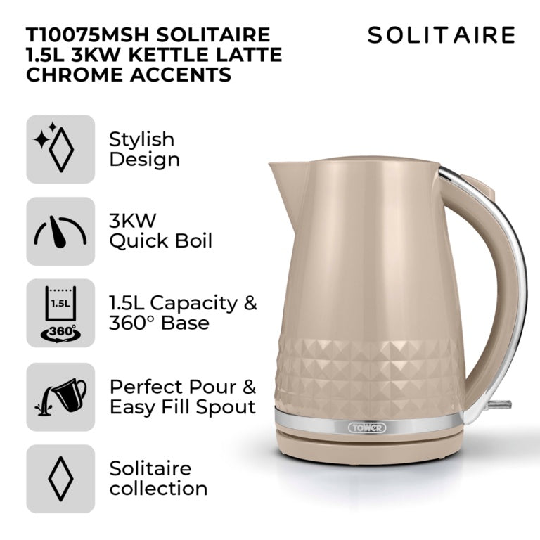 Tower Solataire Latte Kettle 3kw