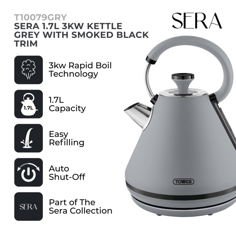 Tower Sera Grey Kettle 3kw