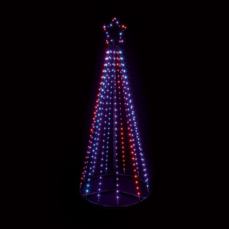 Premier Multi Action FlexiBright Pyramid Tree 1.4m Red/Blue/White