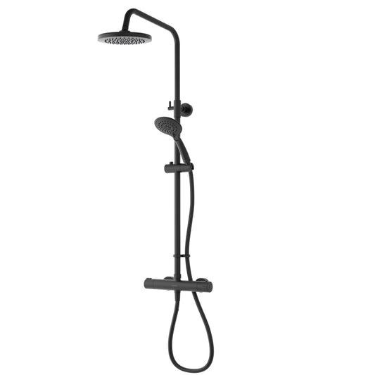 Aqualisa Round Bar Valve Dual Mixer Shower Matt Black