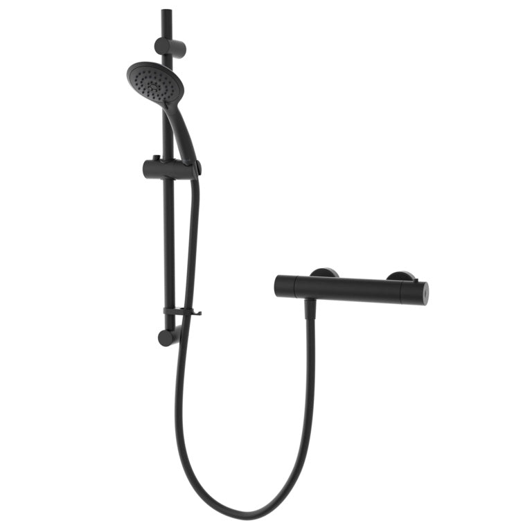 Aqualisa Round Bar Valve Mixer Shower Matt Black