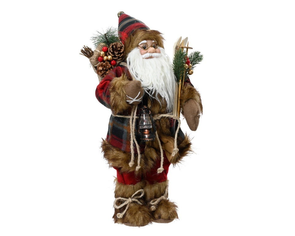Kaemingk Christmas Red Check Santa 30cm