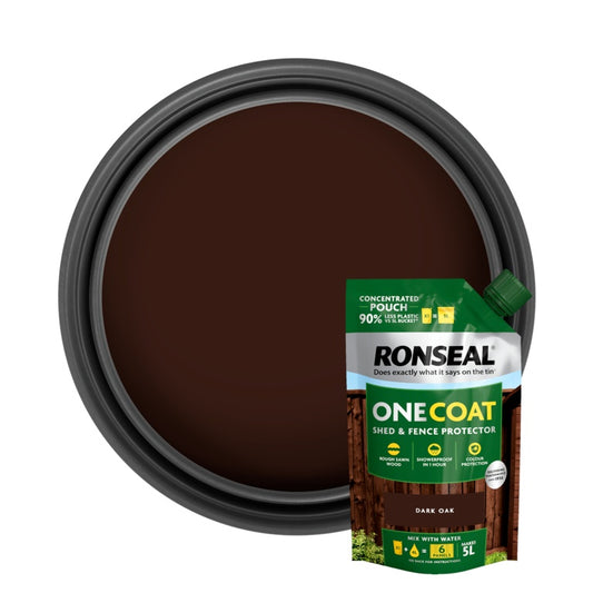 Ronseal One Coat Shed & Fence Refill Pouch 950ml Dark Oak