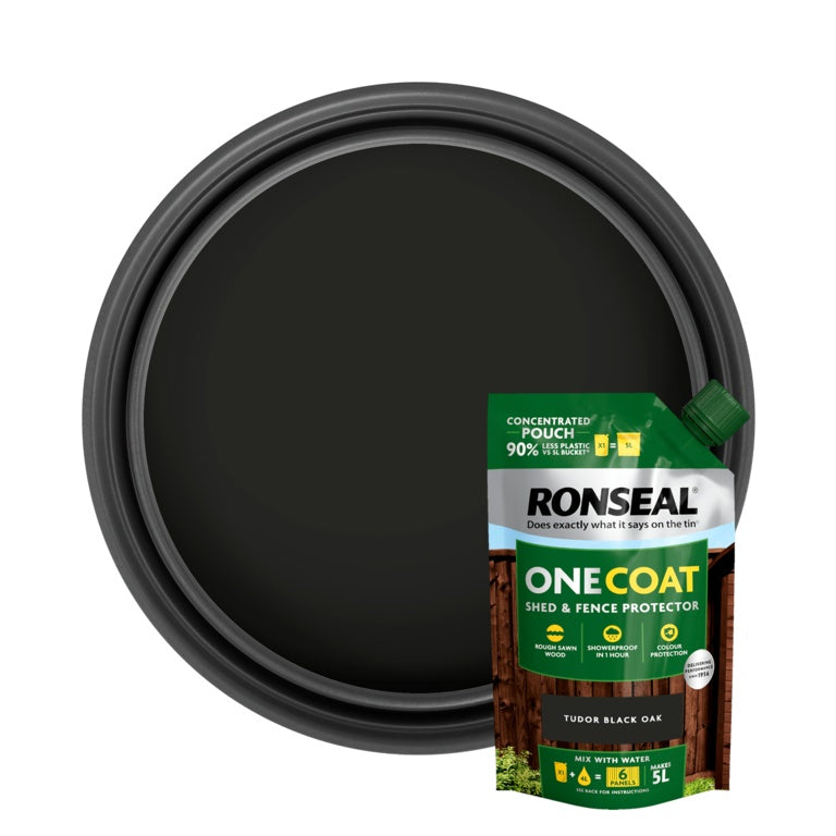 Ronseal One Coat Shed & Fence Refill Pouch 950ml Tudor Black