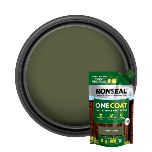 Ronseal One Coat Shed & Fence Refill Pouch 950ml Forest Green