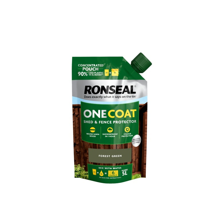 Ronseal One Coat Shed & Fence Refill Pouch 950ml Forest Green